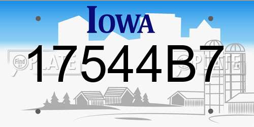 17544B7 Iowa License Plate