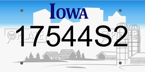 17544S2 Iowa License Plate