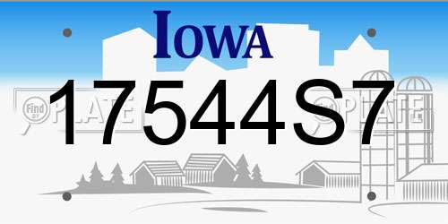 17544S7 Iowa License Plate