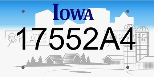 17552A4 Iowa License Plate