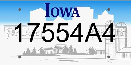17554A4 Iowa License Plate