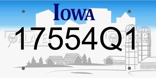 17554Q1 Iowa License Plate
