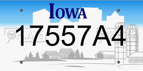 17557A4 Iowa License Plate