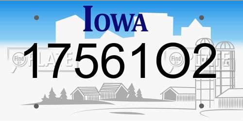 17561O2 Iowa License Plate