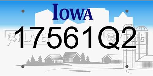 17561Q2 Iowa License Plate