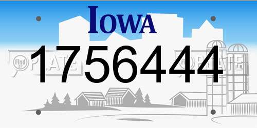 1756444 Iowa License Plate