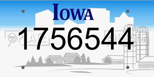 1756544 Iowa License Plate