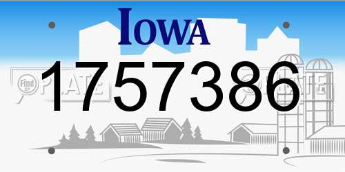 1757386 Iowa License Plate