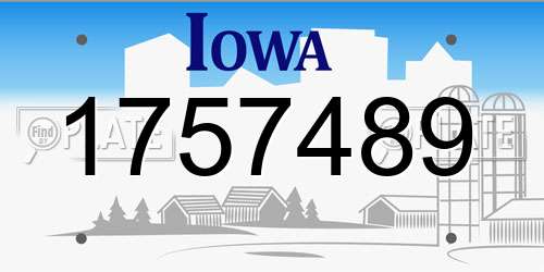 1757489 Iowa License Plate