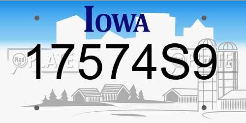 17574S9 Iowa License Plate