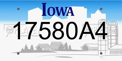17580A4 Iowa License Plate