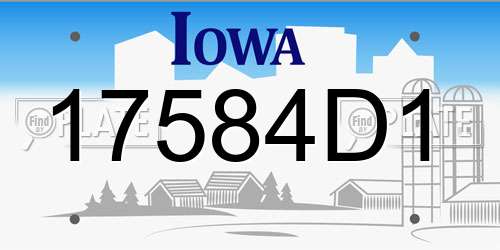 17584D1 Iowa License Plate