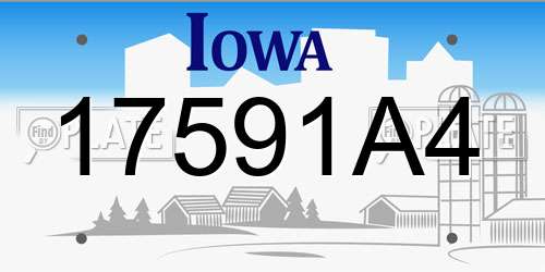 17591A4 Iowa License Plate