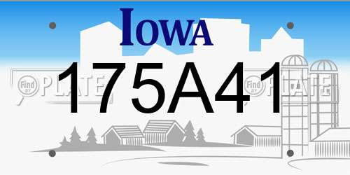 175A41 Iowa License Plate