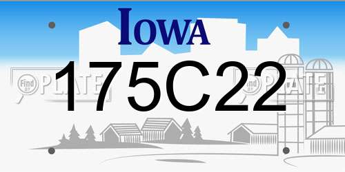 175C22 Iowa License Plate