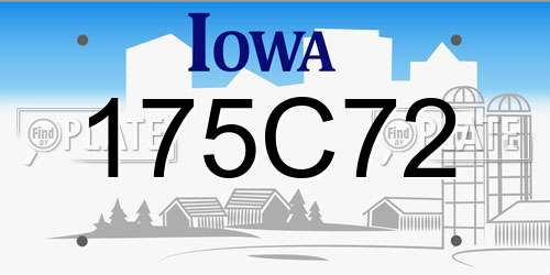 175C72 Iowa License Plate