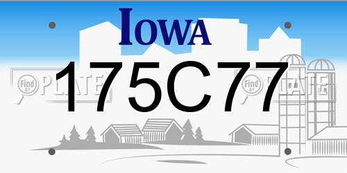 175C77 Iowa License Plate