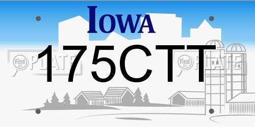 175CTT Iowa License Plate