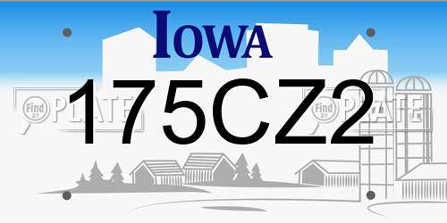 175CZ2 Iowa License Plate