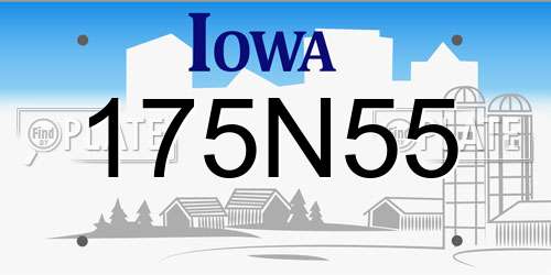 175N55 Iowa License Plate