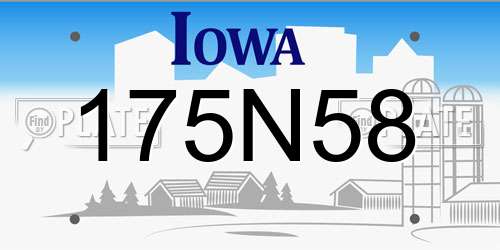 175N58 Iowa License Plate
