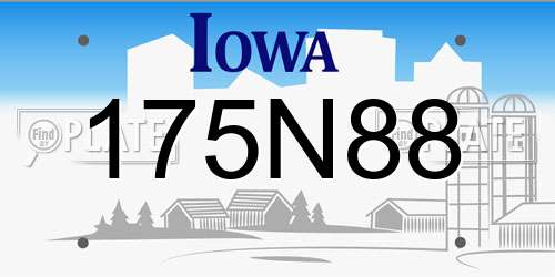 175N88 Iowa License Plate