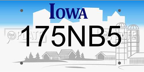 175NB5 Iowa License Plate