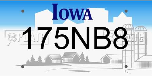 175NB8 Iowa License Plate