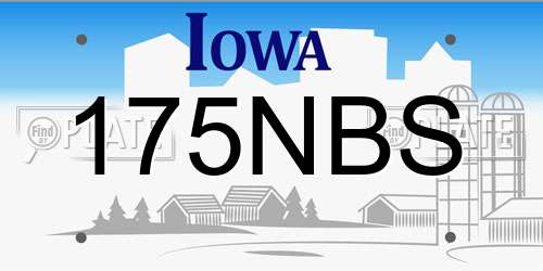 175NBS Iowa License Plate