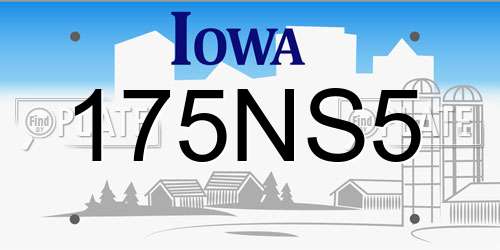 175NS5 Iowa License Plate