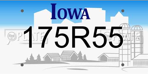 175R55 Iowa License Plate
