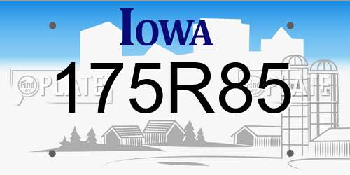 175R85 Iowa License Plate