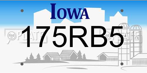 175RB5 Iowa License Plate