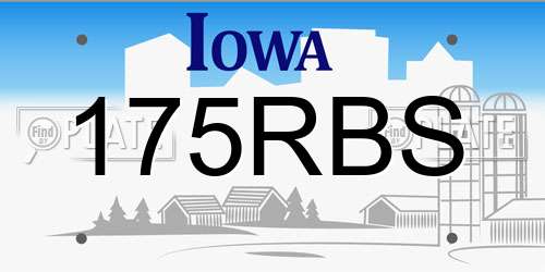 175RBS Iowa License Plate