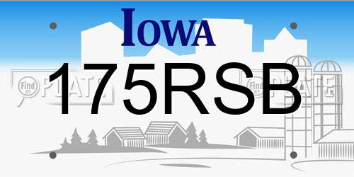 175RSB Iowa License Plate