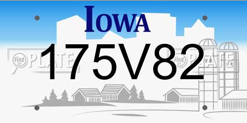 175V82 Iowa License Plate