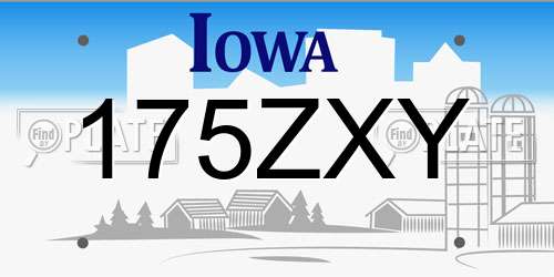 175ZXY Iowa License Plate
