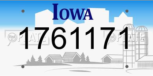 1761171 Iowa License Plate