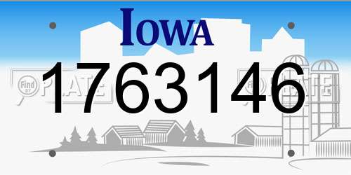 1763146 Iowa License Plate