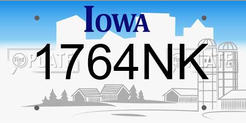 1764NK Iowa License Plate