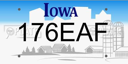 176EAF Iowa License Plate