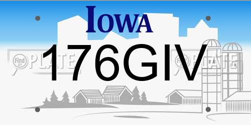 176GIV Iowa License Plate