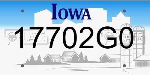 17702G0 Iowa License Plate