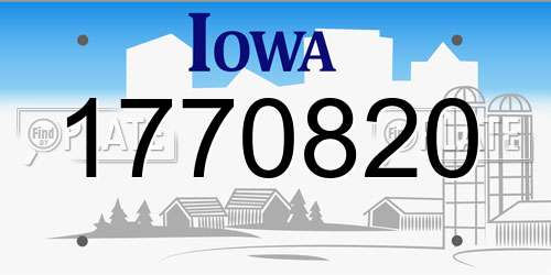 1770820 Iowa License Plate