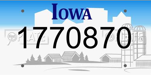 1770870 Iowa License Plate