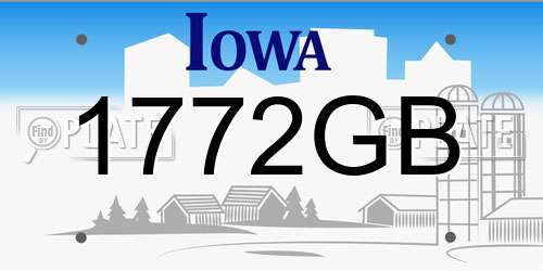 1772GB Iowa License Plate