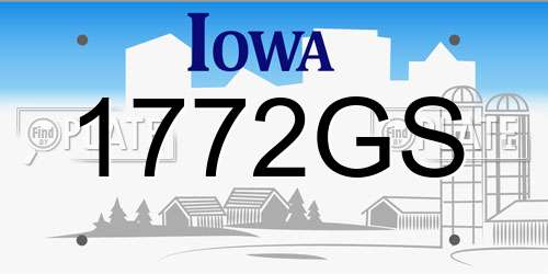 1772GS Iowa License Plate