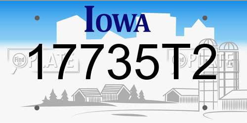 17735T2 Iowa License Plate