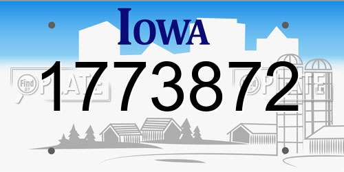 1773872 Iowa License Plate