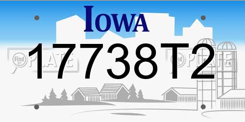 17738T2 Iowa License Plate